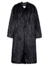 Stand Studio Carolina Faux Fur Long Coat In Black