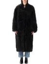 Stand Studio Carolina Long Curly Faux-fur Coat In Black