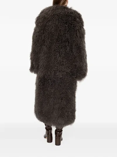 Stand Studio Carolina Sheep-fur Coat In Brown