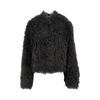 Stand Studio 'charlotte' Faux Fur Jacket In Gray