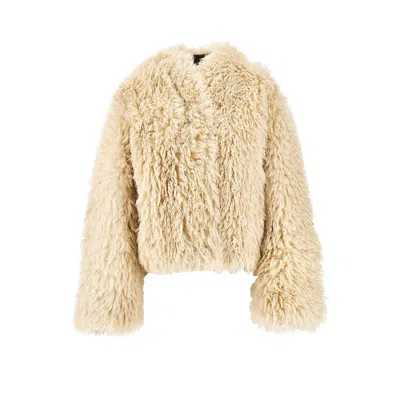 Stand Studio 'charlotte' Faux Fur Jacket In Neutral