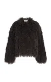 Stand Studio Curly Genuine Shearling Jacket In Brown