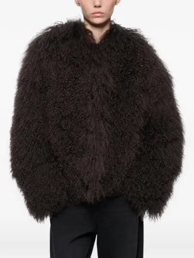 Stand Studio Charlotte Jacke Aus Shearling In Brown