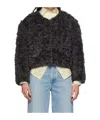 Shop Stand Studio Charmaine Collarless Casual Jacket In Black