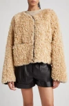 Stand Studio Charmaine Reversible Faux-shearling Jacket In Natural Beige/mole Grey