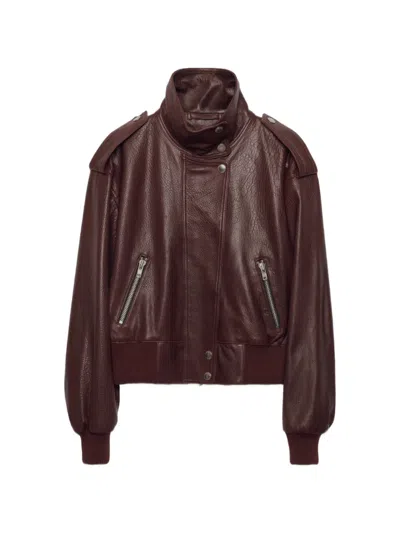 Stand Studio Ciara Leather Jacket In Red