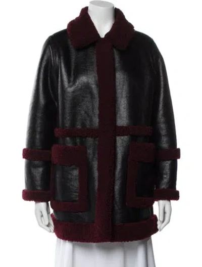 Pre-owned Stand Studio Coat In Black/red