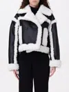 Stand Studio Shearling Trim Cropped Jacket In Black