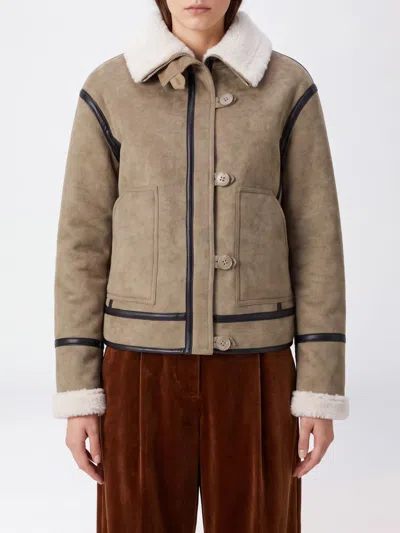 Stand Studio Coat Woman Color Beige In Brown