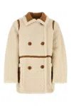 Stand Studio Chloe Ecru Double-breasted Jacket In Neutral