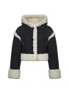 Stand Studio Cropped Shearling Coat In Black