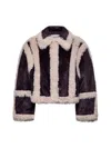 Stand Studio Cecilia Jacket In Dark Plum/dusty Pink