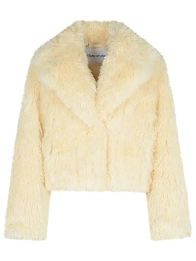 Stand Studio Samara Eco Fur Coat In White