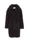 Stand Studio Camille Oversized Eco Shearling Coat In Brown