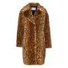 Stand Studio Camille Cocoon Leopard-print Faux Fur Coat In Brown