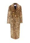 Stand Studio Marceline Leopard Print Faux Fur Coat In Brown
