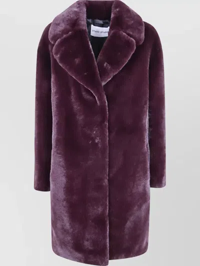 Stand Studio Cocoon Coat In Purple