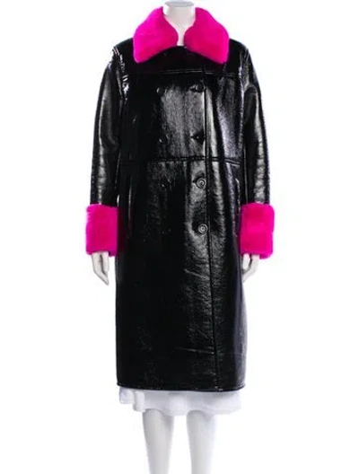 Pre-owned Stand Studio Colorblock Pattern Coat In Black