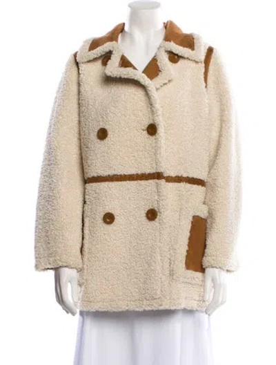 Pre-owned Stand Studio Colorblock Pattern Coat In Neutral