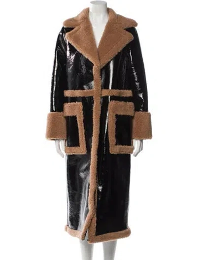 Pre-owned Stand Studio Colorblock Pattern Faux Fur Coat In Multi