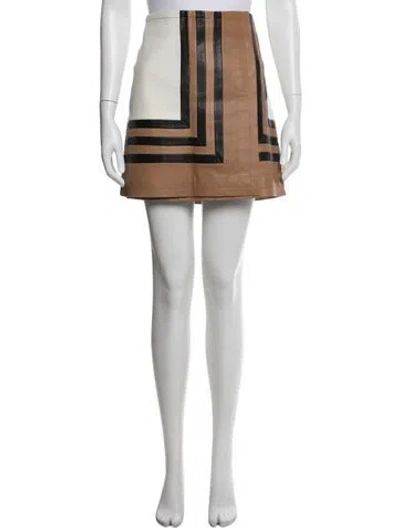 Pre-owned Stand Studio Colorblock Pattern Mini Skirt W/ Tags In White