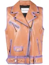 Stand Studio Tan And Lilac Biker Vest