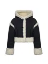 Stand Studio Cropped Shearling Coat In Black