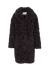 Stand Studio Curled Camille Cocoon Coat In Black