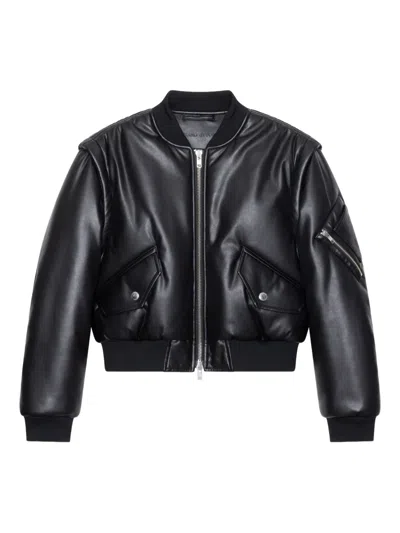 Stand Studio Demi Padded Cropped Bomber Jacket In Black