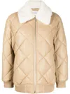 Stand Studio Diamond-quilted Faux-leather Jacket In Neutrals