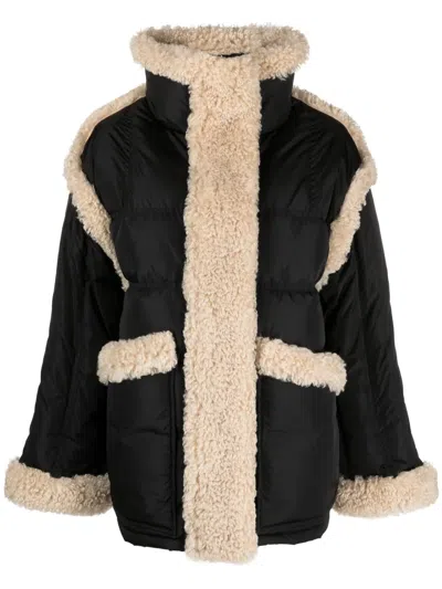 Stand Studio Black Dorothy Down Jacket In Black Natural White