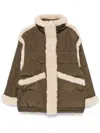 Stand Studio Khaki Dorothy Faux-shearling Down Jacket In Green