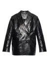 Stand Studio Double-breasted Leather Coat In Black