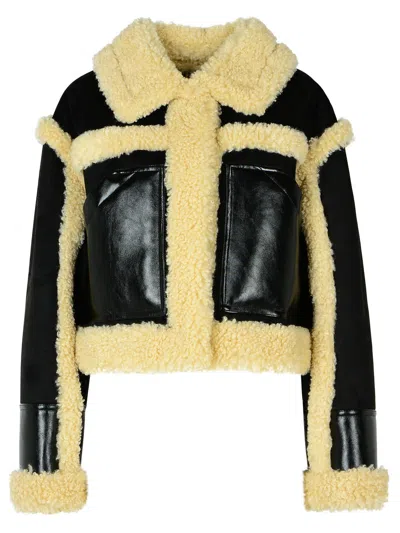 Stand Studio Edith Eco Sheepskin In Black Polyester Blend