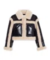 Stand Studio Edith Cropped Faux Shearling Jacket In Nude