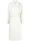 Stand Studio Emily Double-breasted Belted Trench Coat In Green