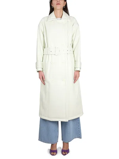 Stand Studio Emily Double-breasted Belted Trench Coat In Green