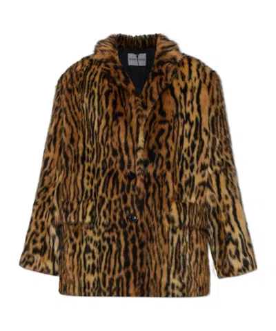 Stand Studio Emmie Leopard-print Coat In Animal Print