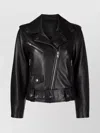 Stand Studio Epaulette Notch Lapel Biker Jacket In Black