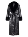Stand Studio Long Coat In Black And Natural In Black