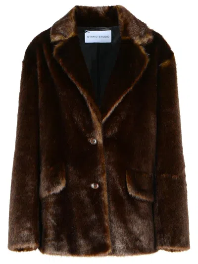 Stand Studio Evyn Flap-pockets Jacket In Brown