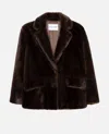 Stand Studio Evyn Double-pocket Faux-fur Jacket In Brown