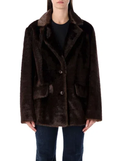 Stand Studio Evyn Eco Mink Jacket In Brown