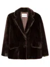 Stand Studio Evyn Double-pocket Faux-fur Jacket In Brown