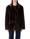Stand Studio Sleek Modern Evyn Jacket With Subtle Sheen In Brown