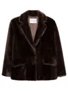 Stand Studio Evyn Double-pocket Faux-fur Jacket In Brown