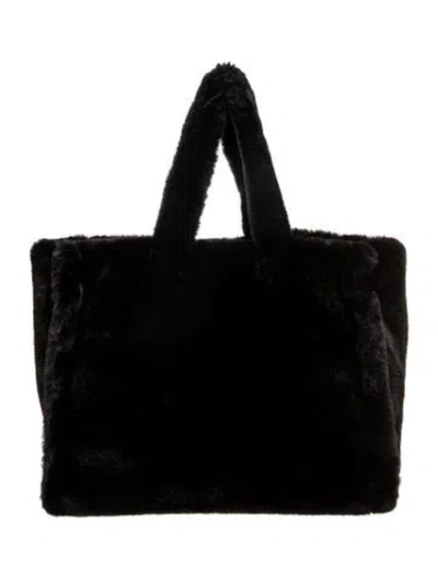 Pre-owned Stand Studio Faux Fur Briefcase In Black