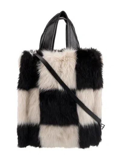 Pre-owned Stand Studio Faux Fur Bucket Bag W/ Tags In Black