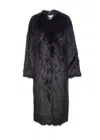 Stand Studio Carolina Faux Fur Long Coat In Black