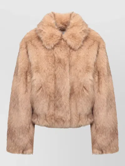 Stand Studio Faux Fur Coat In Brown